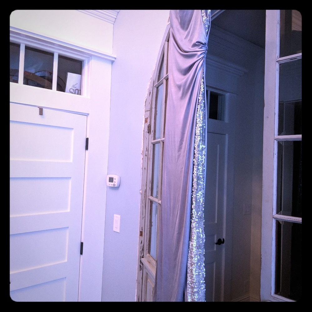 Size 4 Adrianna Papell silver dress